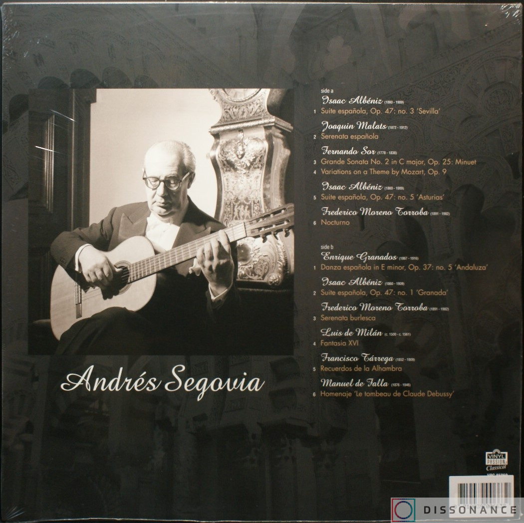 Виниловая пластинка Andres Segovia - Master Of The Classical Guitar (2018) - фото 1