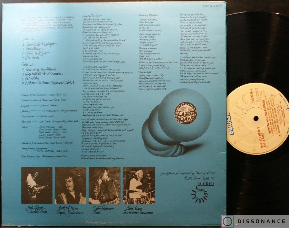 Виниловая пластинка Manfred Mann - Nightingales And Bombers (1975) - фото 1