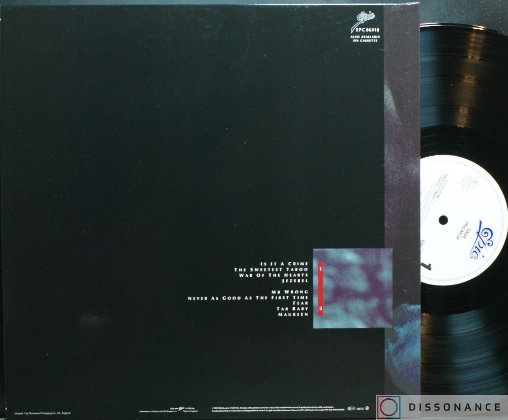 Виниловая пластинка Sade - Promise (1985) - фото 2