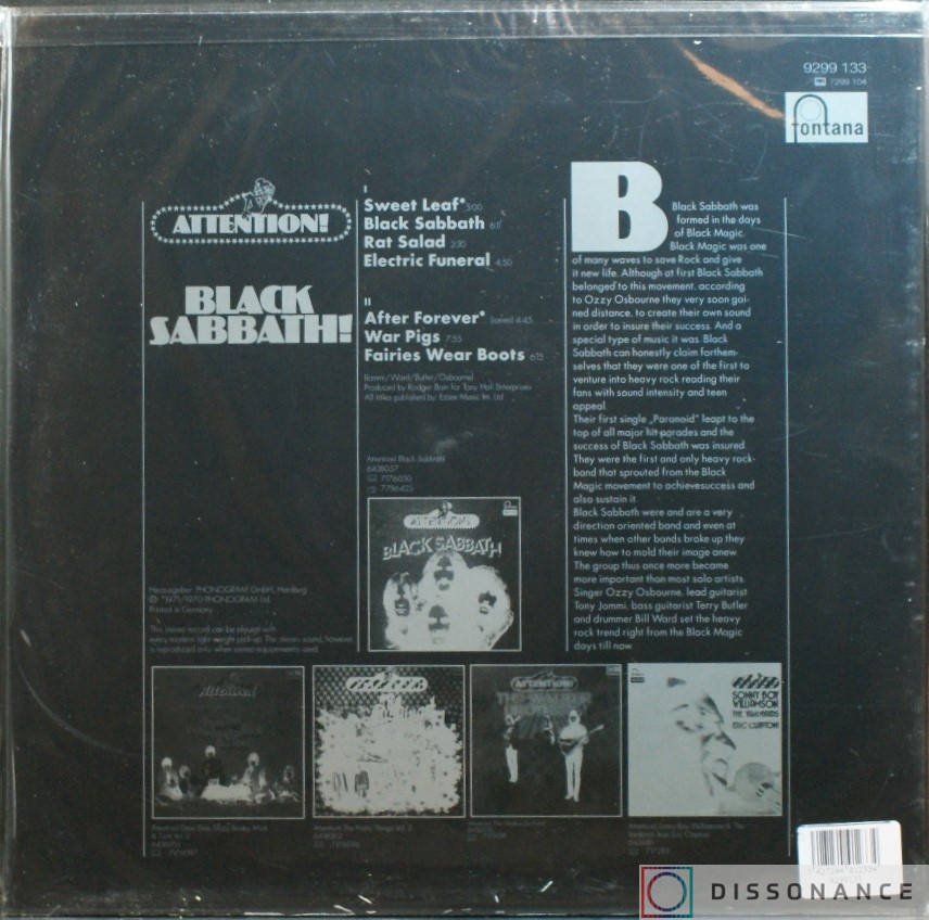 Виниловая пластинка Black Sabbath - Attention Vol 2 (1974) - фото 1
