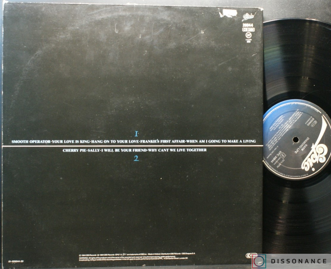 Виниловая пластинка Sade - Diamond Life (1984) - фото 2