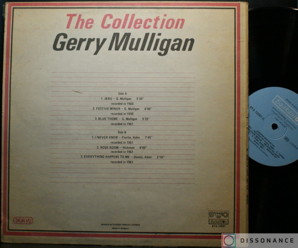 Виниловая пластинка Gerry Mulligan - Mulligan Collection (1985) - фото 1
