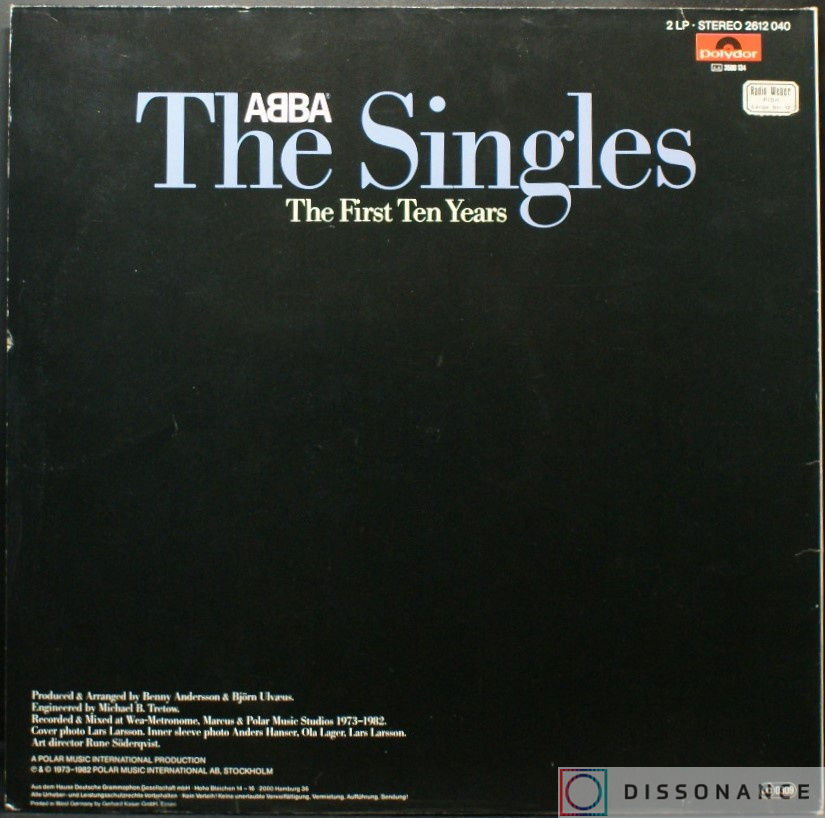 Виниловая пластинка Abba - Singles First Ten Years (1983) - фото 2