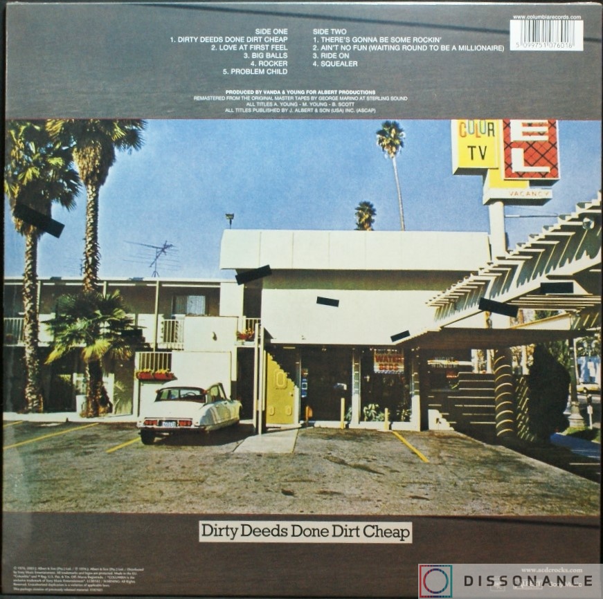 Виниловая пластинка Ac/Dc - Dirty Deeds Done Dirt Cheap (1976) - фото 1