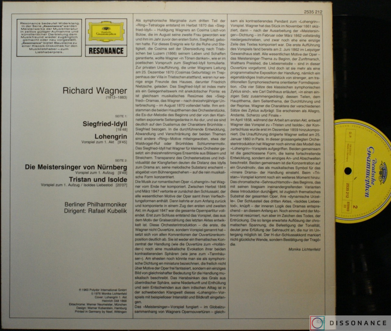 Виниловая пластинка Richard Wagner - Vorspiele (1963) - фото 1