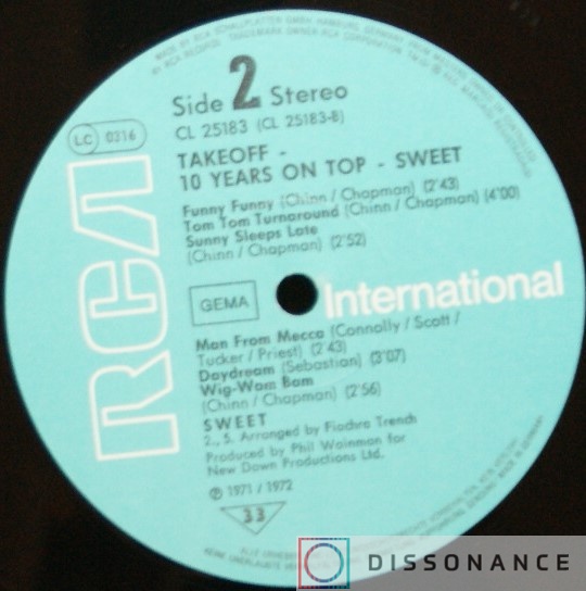 Виниловая пластинка Sweet - 10 Years On Top (1978) - фото 2