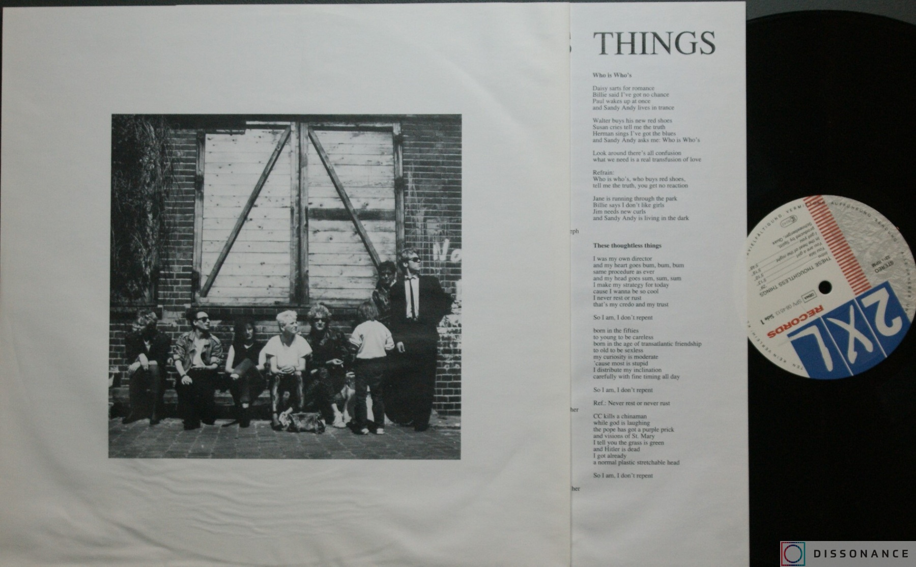 Виниловая пластинка These Thoughtless Things - These Thoughtless Things (1988) - фото 2