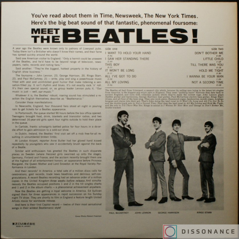 Виниловая пластинка Beatles - Meet The Beatles (1963) - фото 2