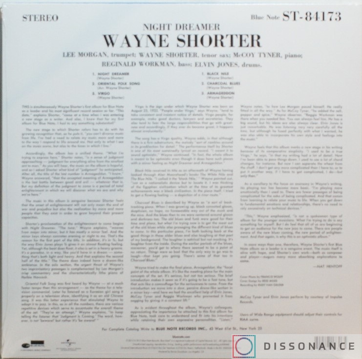 Виниловая пластинка Wayne Shorter - Night Dreamer (1964) - фото 1