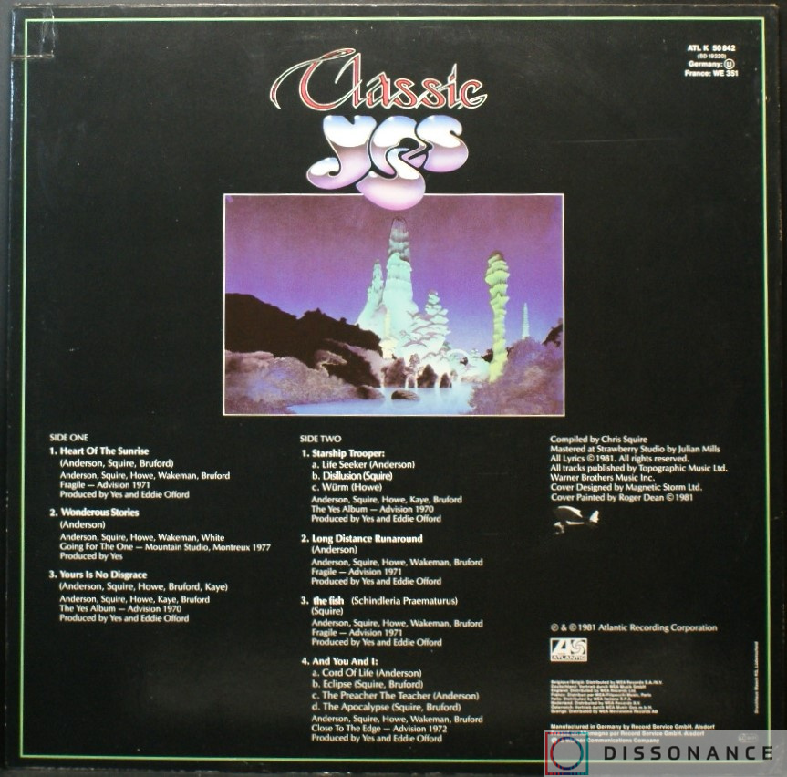 Виниловая пластинка Yes - Classic (1981) - фото 1