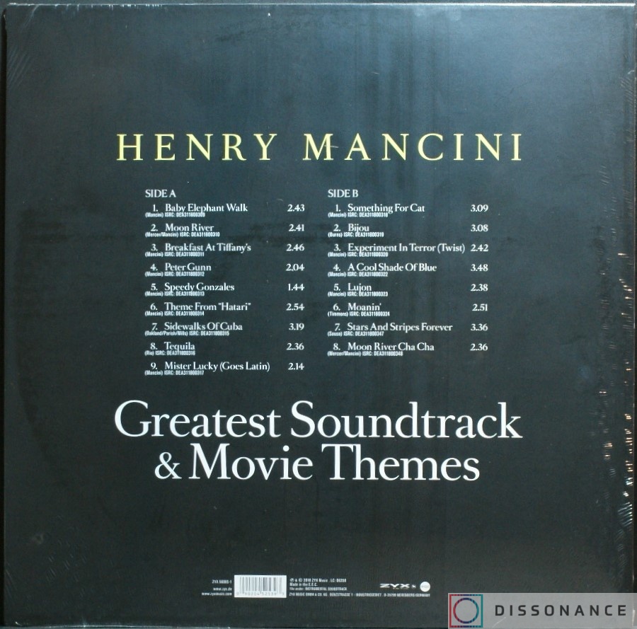 Виниловая пластинка Henry Mancini - Greatest Soundtracks And Movie Themes (2018) - фото 1