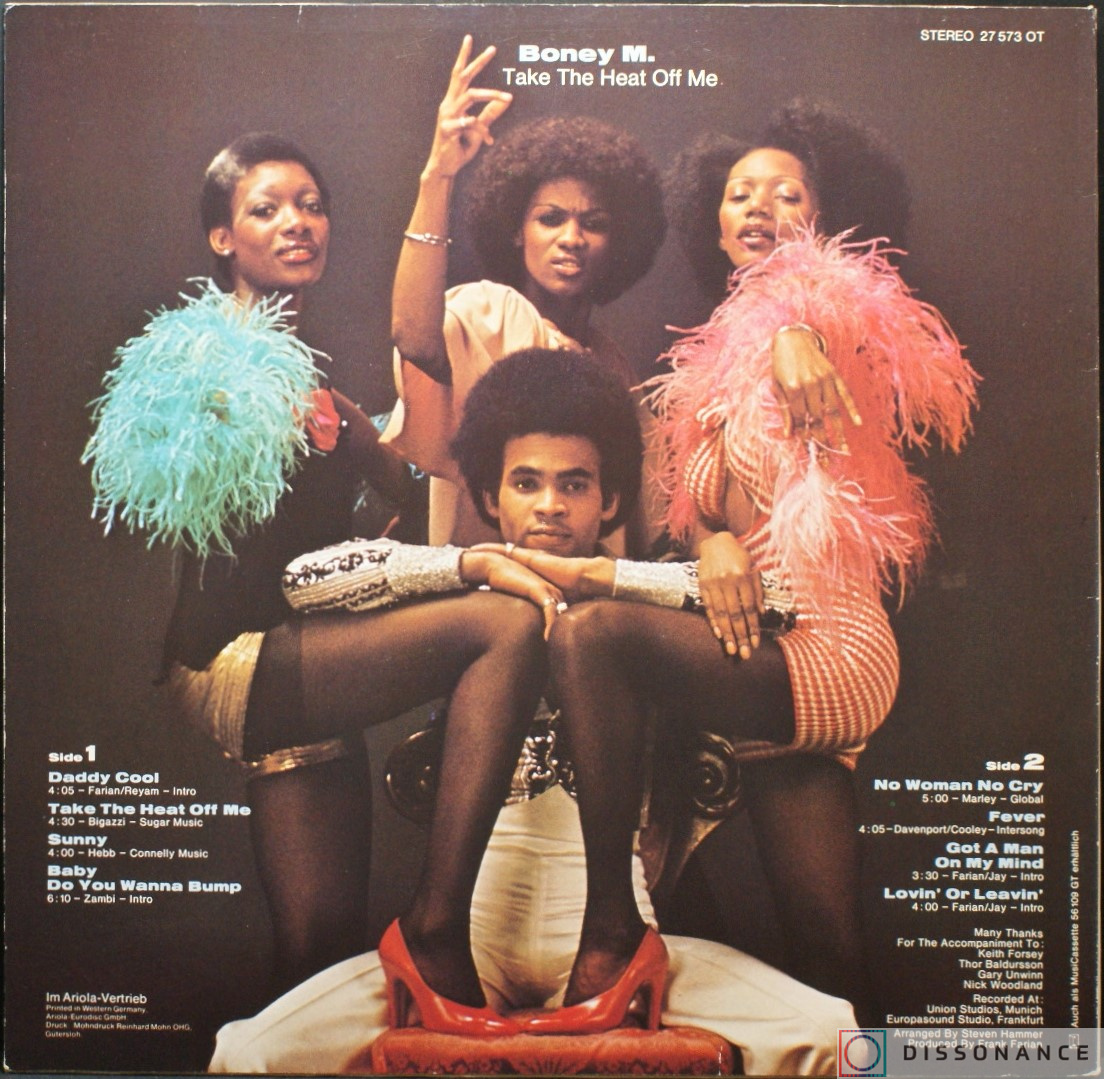 Виниловая пластинка Boney M - Take The Heat Off Me (1976) - фото 1
