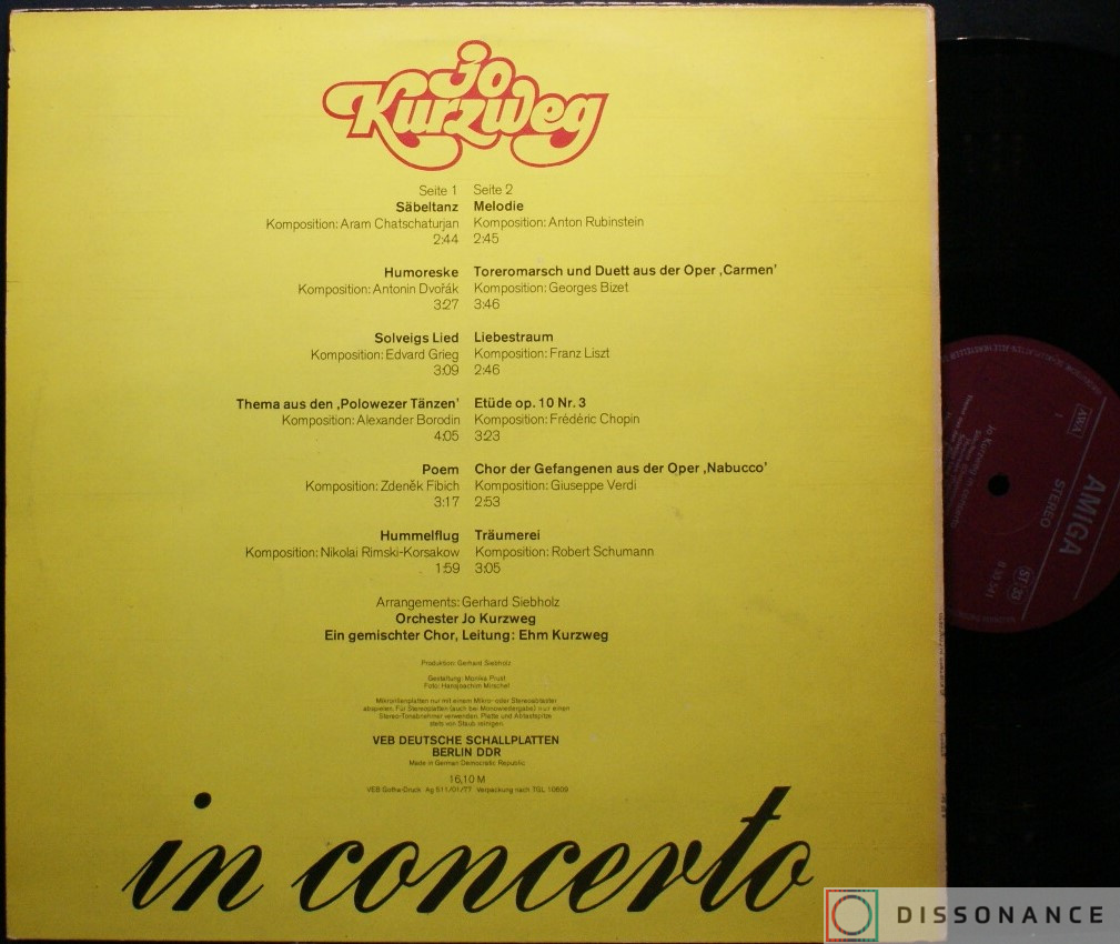 Виниловая пластинка Jo Kurzweg - In Concerto (1971) - фото 1
