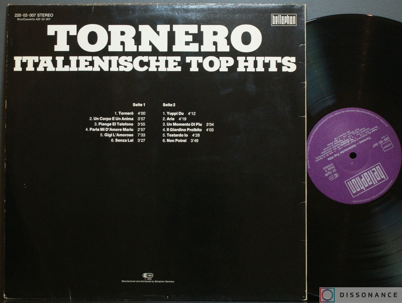 Виниловая пластинка V/A - Tornero Italienische Top Hits (1975) - фото 1