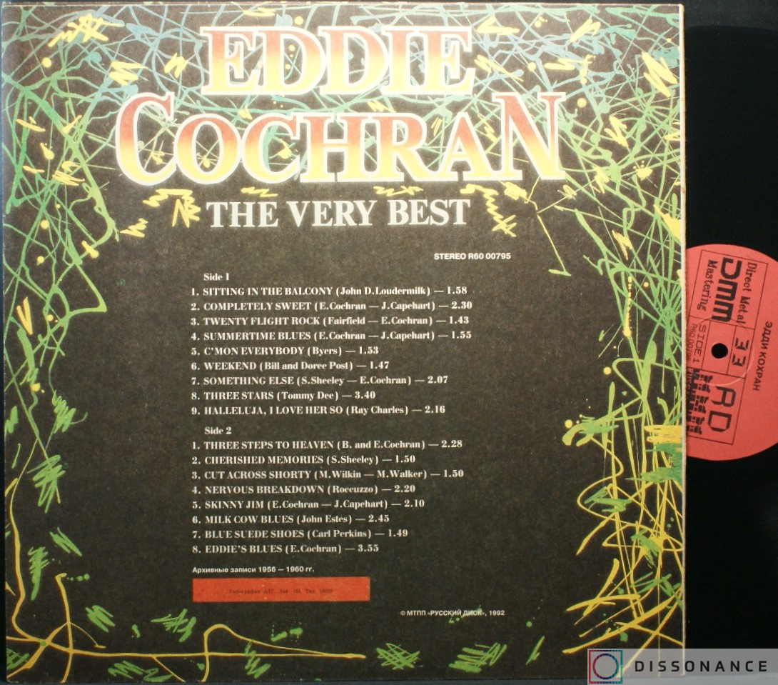 Виниловая пластинка Eddie Cochran - Very Best Of Eddie Cochran (1992) - фото 1