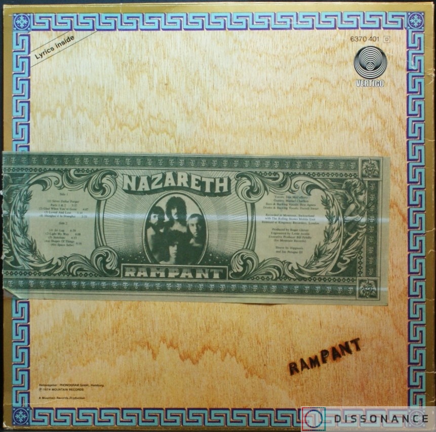 Виниловая пластинка Nazareth - Rampant (1974) - фото 1