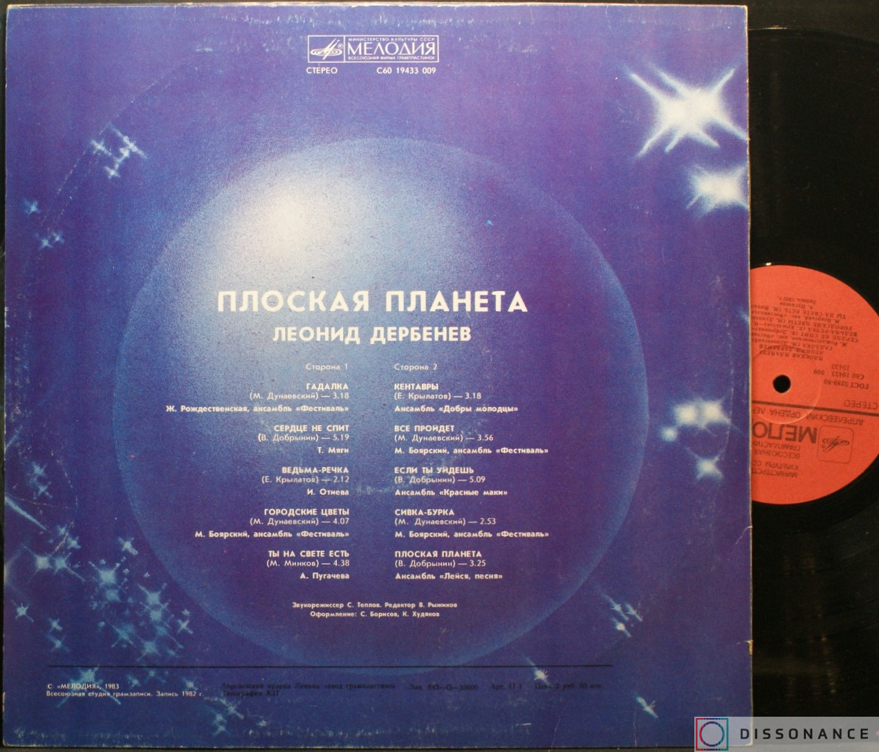 Виниловая пластинка Леонид Дербенёв - Плоская Планета (1983) - фото 1