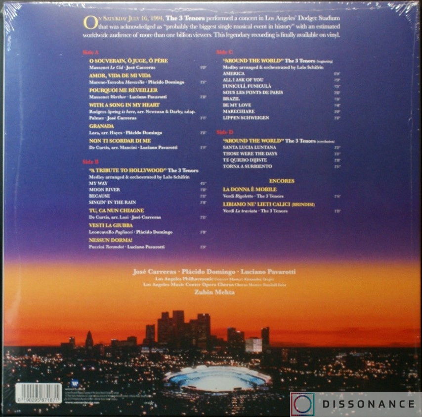 Виниловая пластинка Carreras Domingo Pavarotti - Three Tenors In Concert (1990) - фото 1