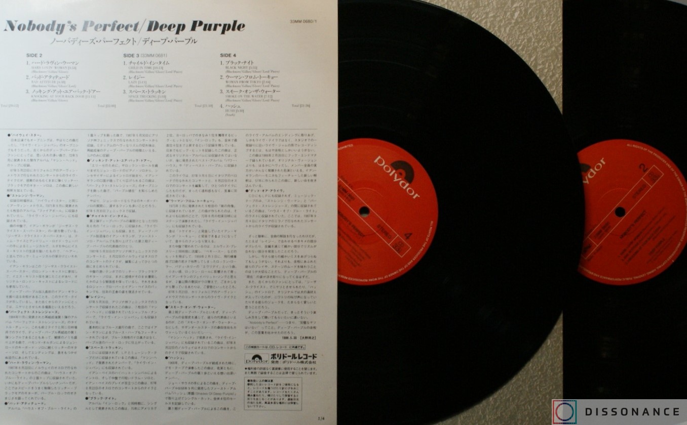 Виниловая пластинка Deep Purple - Nobodys Perfect (1988) - фото 3