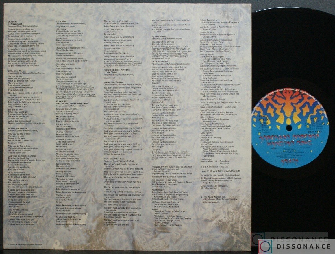 Виниловая пластинка Anderson Bruford Wakeman Howe - Anderson Bruford Wakeman Howe (1989) - фото 3