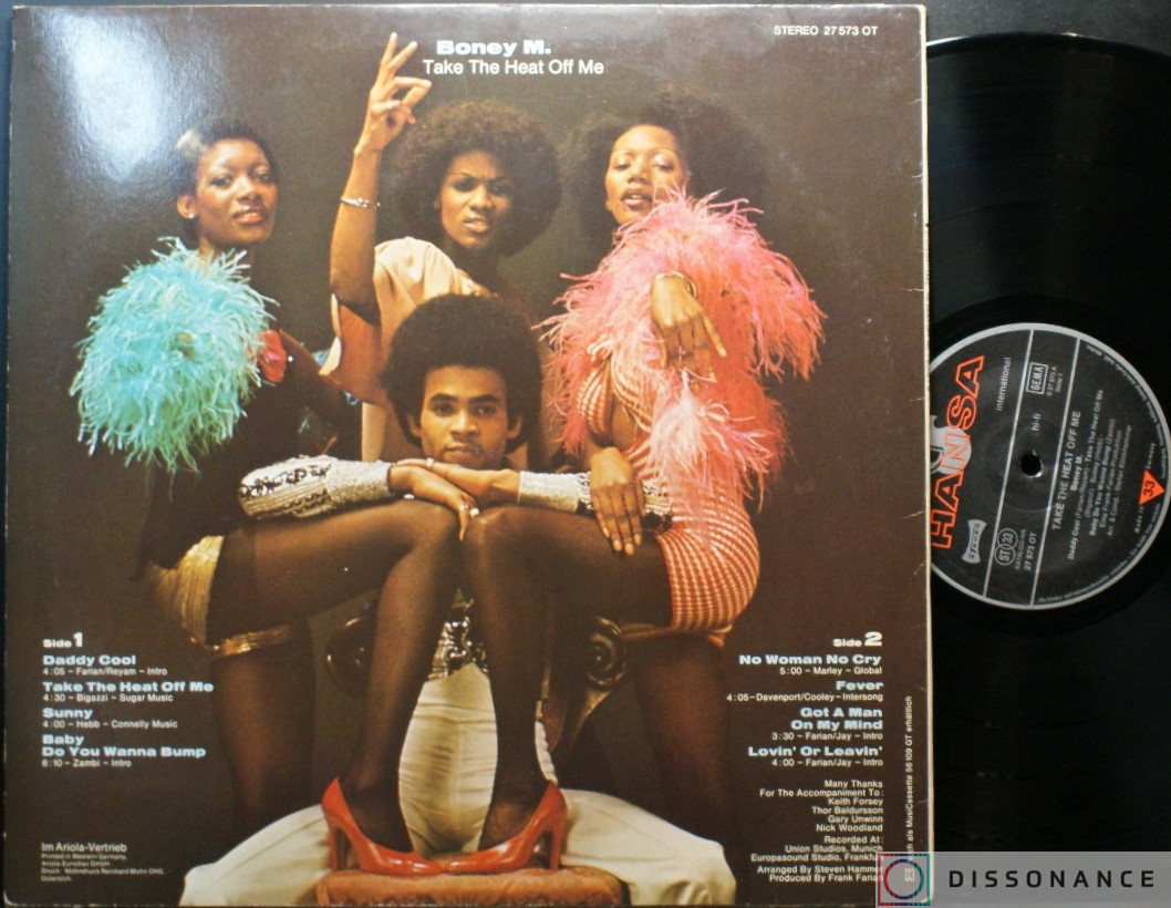 Виниловая пластинка Boney M - Take The Heat Off Me (1976) - фото 1