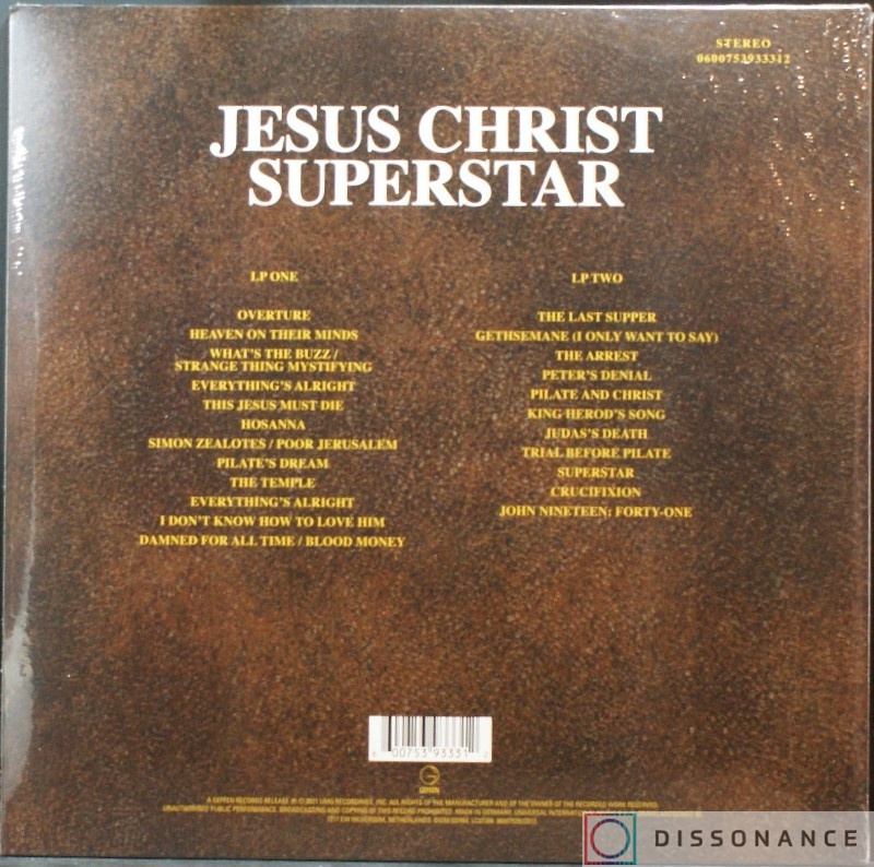 Виниловая пластинка Andrew Lloyd Webber - Jesus Christ Superstar (1970) - фото 1