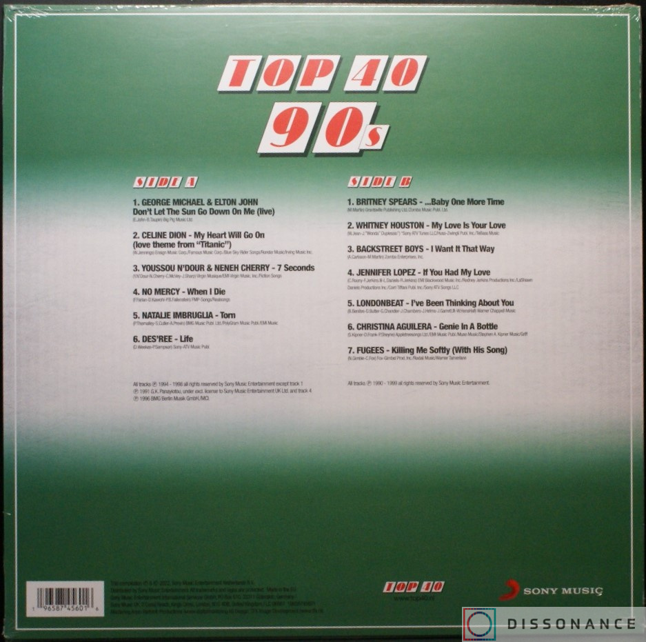 Виниловая пластинка V/A - Top 40 90s (2022) - фото 1