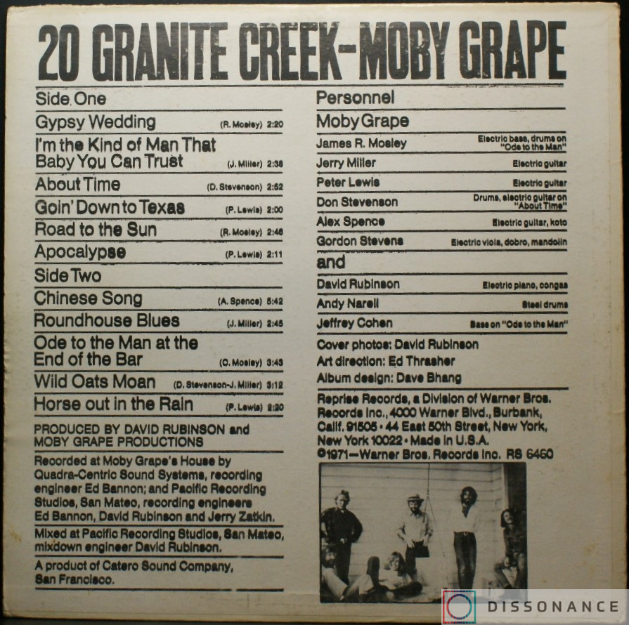 Виниловая пластинка Moby Grape - 20 Granite Creek (1971) - фото 1