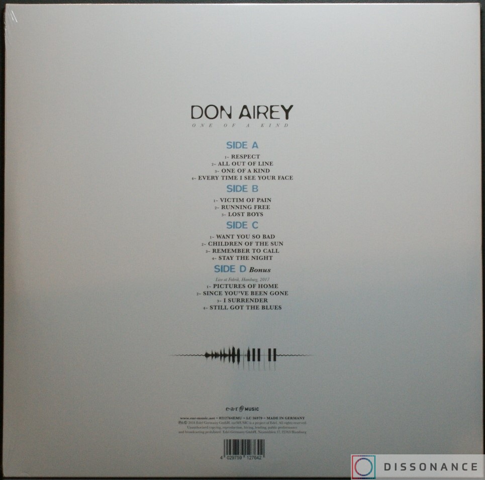 Виниловая пластинка Don Airey - One Of A Kind (2018) - фото 1