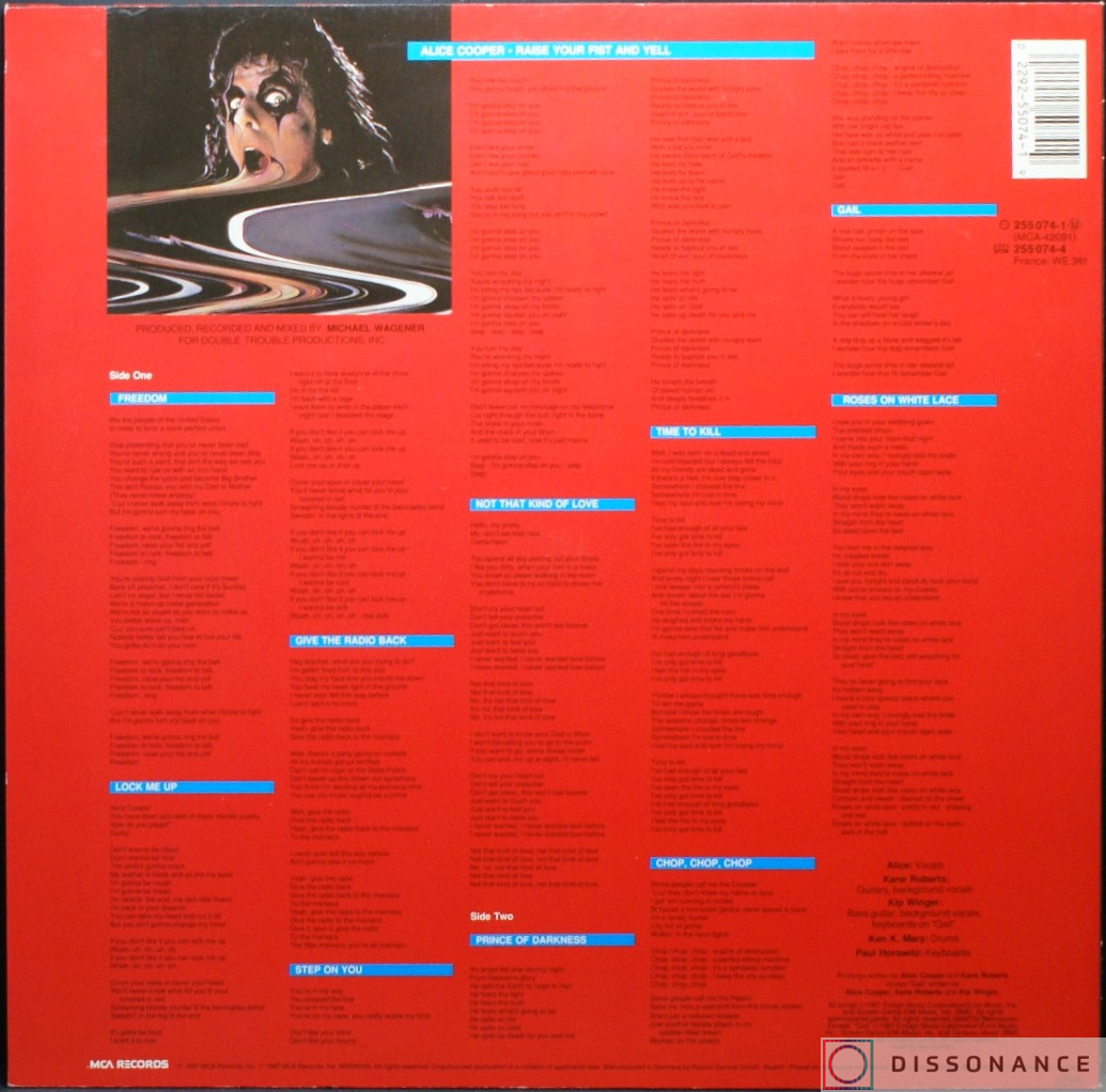Виниловая пластинка Alice Cooper - Raise Your Fist And Yell (1987) - фото 1
