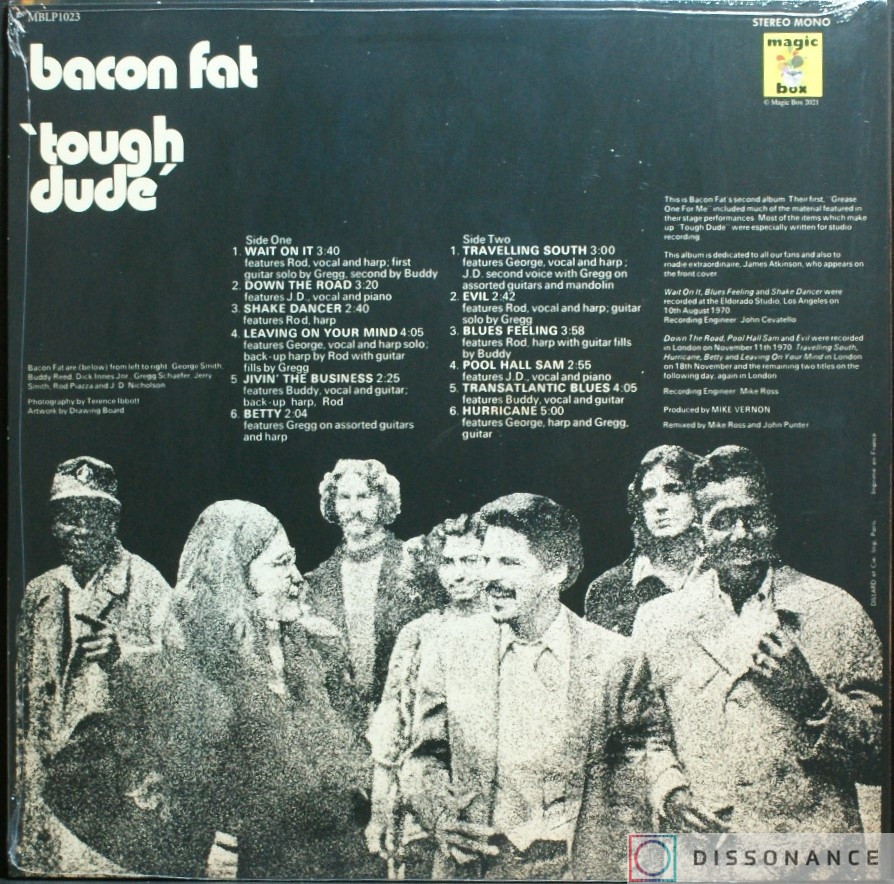 Виниловая пластинка Bacon Fat - Tough Dude (1971) - фото 1