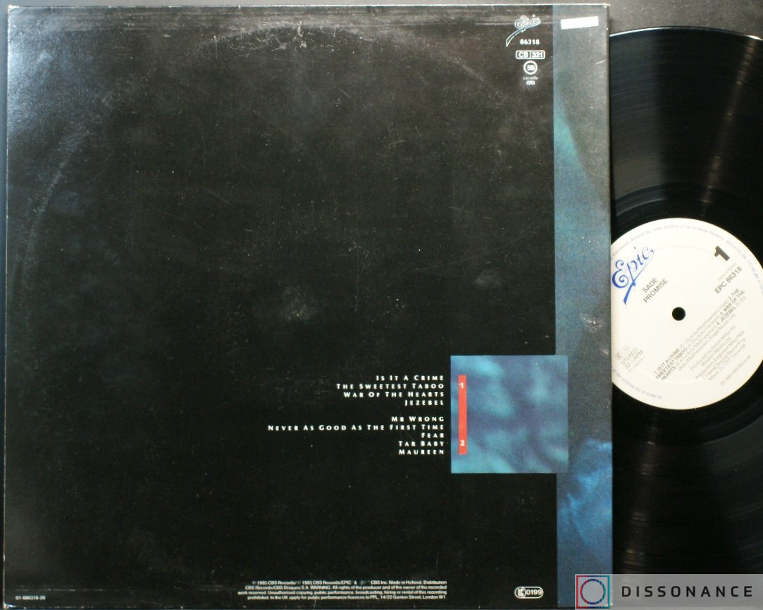 Виниловая пластинка Sade - Promise (1985) - фото 2