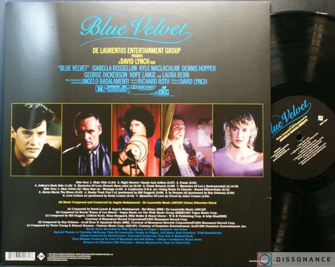 Виниловая пластинка Ost (Soundtrack) - Blue Velvet (1986) - фото 1