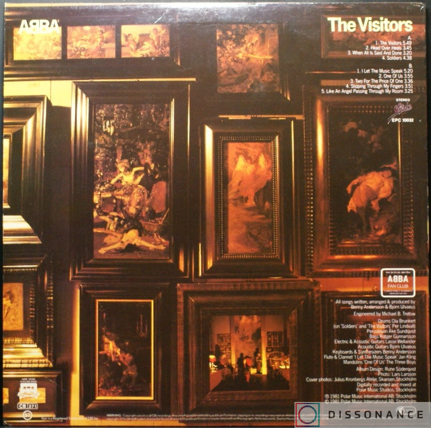Виниловая пластинка Abba - Visitors (1981) - фото 1