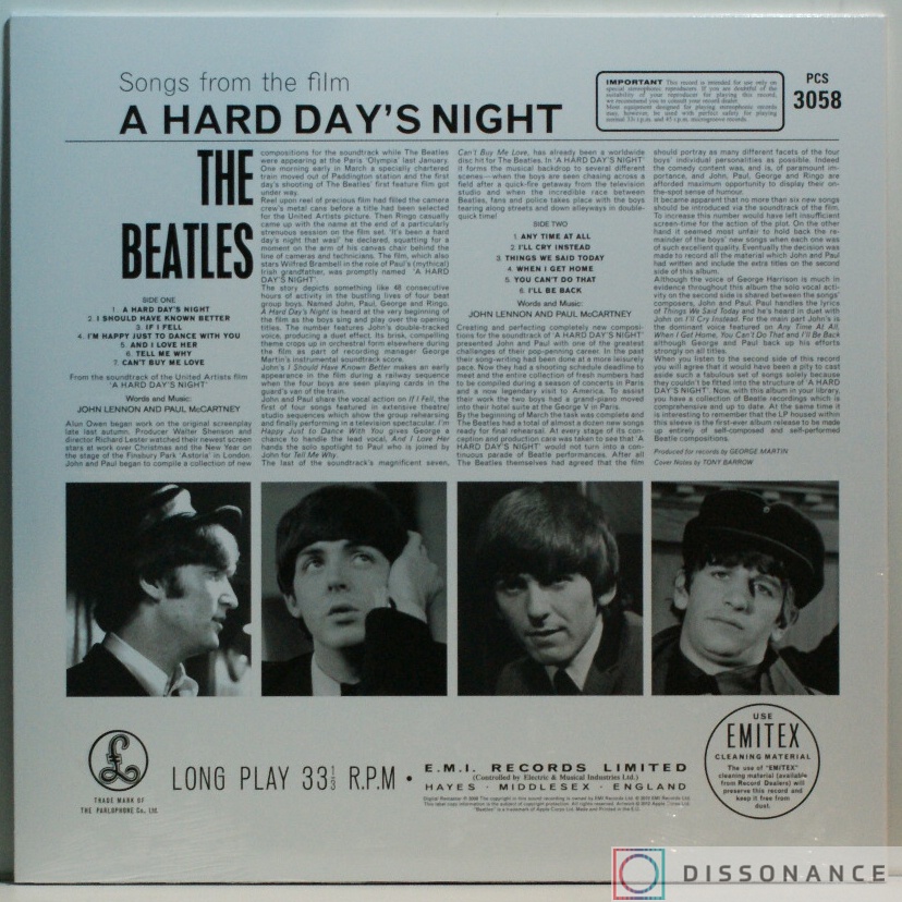 Виниловая пластинка Beatles - Hard Days Night (1964) - фото 1