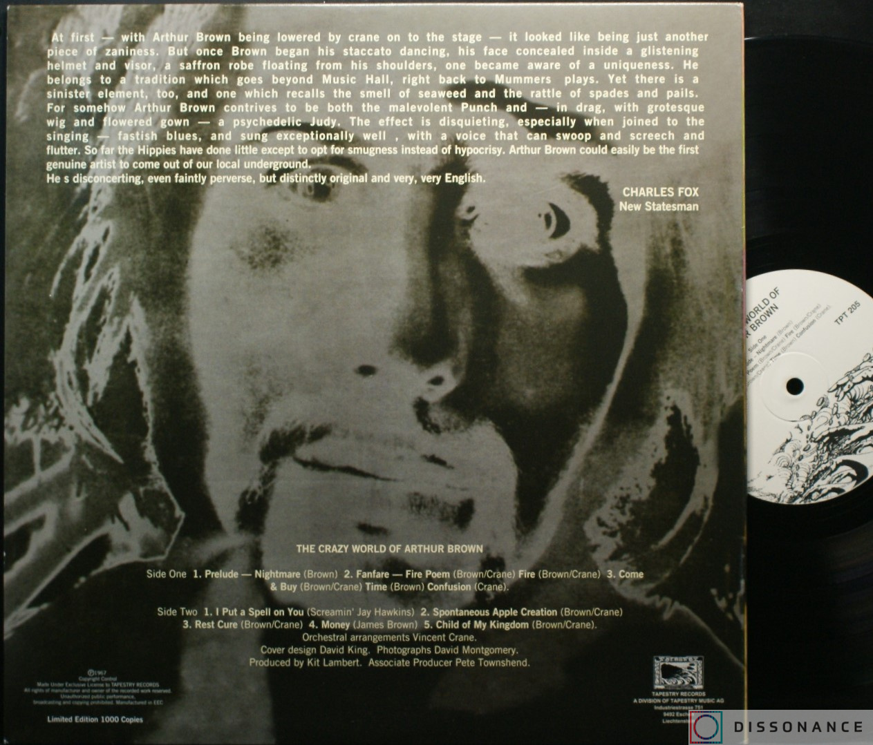 Виниловая пластинка Crazy World Of Arthur Brown - Crazy World Of Arthur Brown (1968) - фото 1