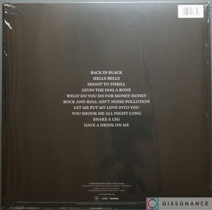 Виниловая пластинка Ac/Dc - Back In Black (1980) - фото 1