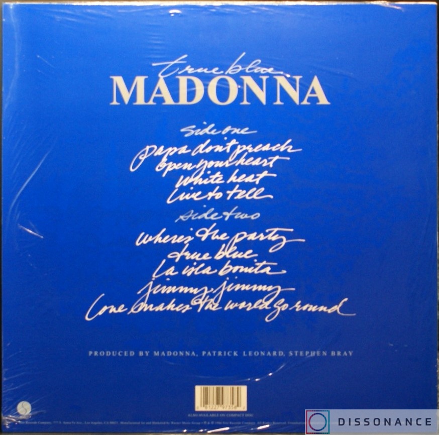 Виниловая пластинка Madonna - True Blue (1986) - фото 1