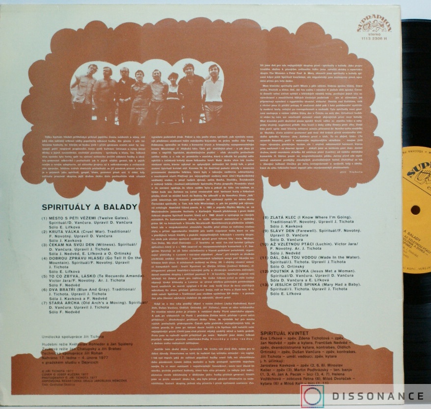 Виниловая пластинка Spiritual Kvintet - Spiritualy A Balady (1978) - фото 1