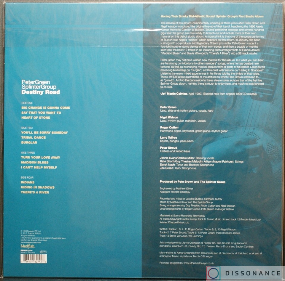 Виниловая пластинка Peter Green - Destiny Road (1999) - фото 1