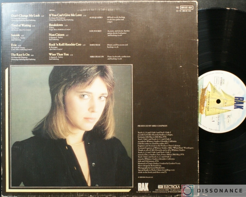 Виниловая пластинка Suzi Quatro - If You Knew Suzi (1978) - фото 1