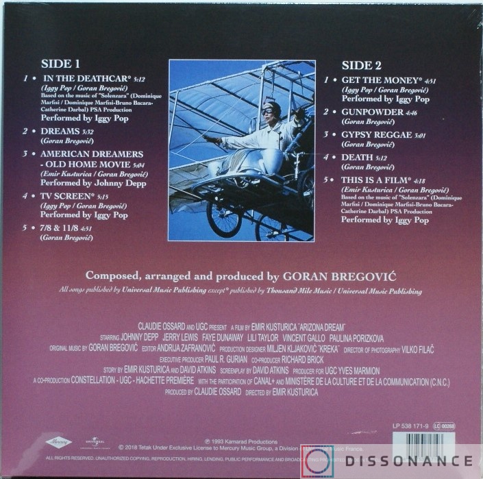 Виниловая пластинка Ost (Soundtrack) - Arizona Dream (1993) - фото 1