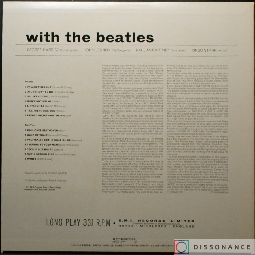 Виниловая пластинка Beatles - With The Beatles (1963) - фото 1