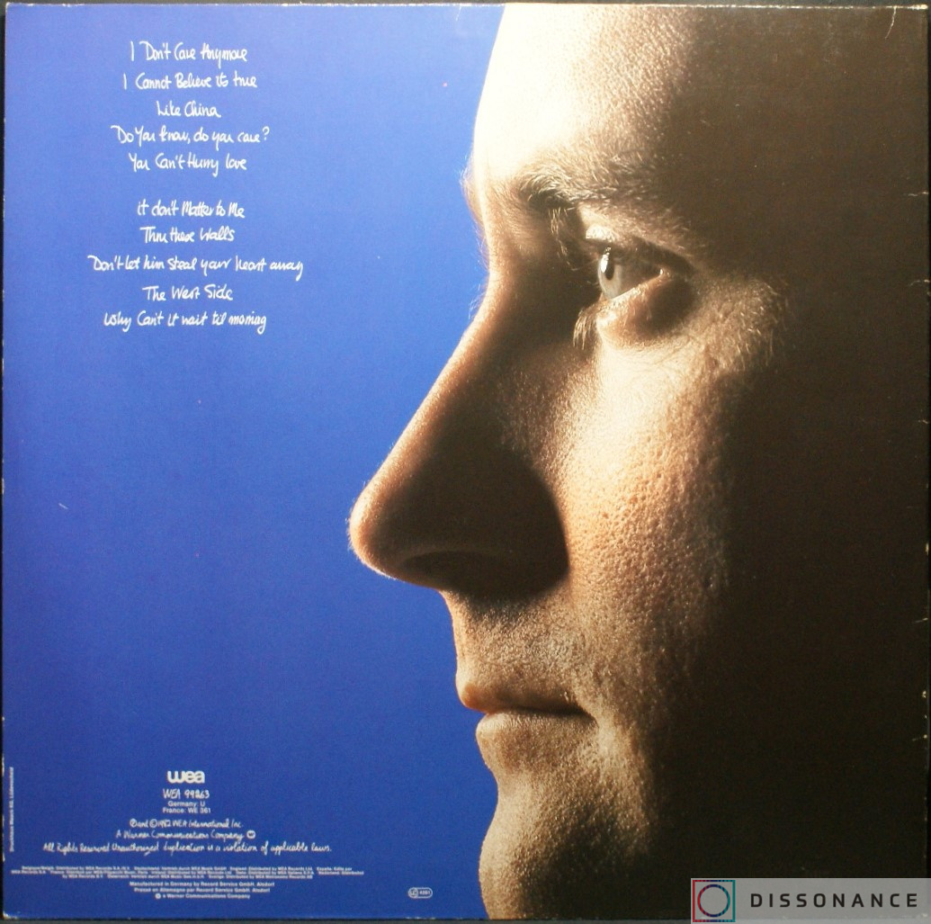 Виниловая пластинка Phil Collins - Hello I Must Be Going (1982) - фото 2