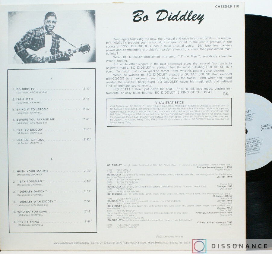 Виниловая пластинка Bo Diddley - Bo Diddley (1965) - фото 1