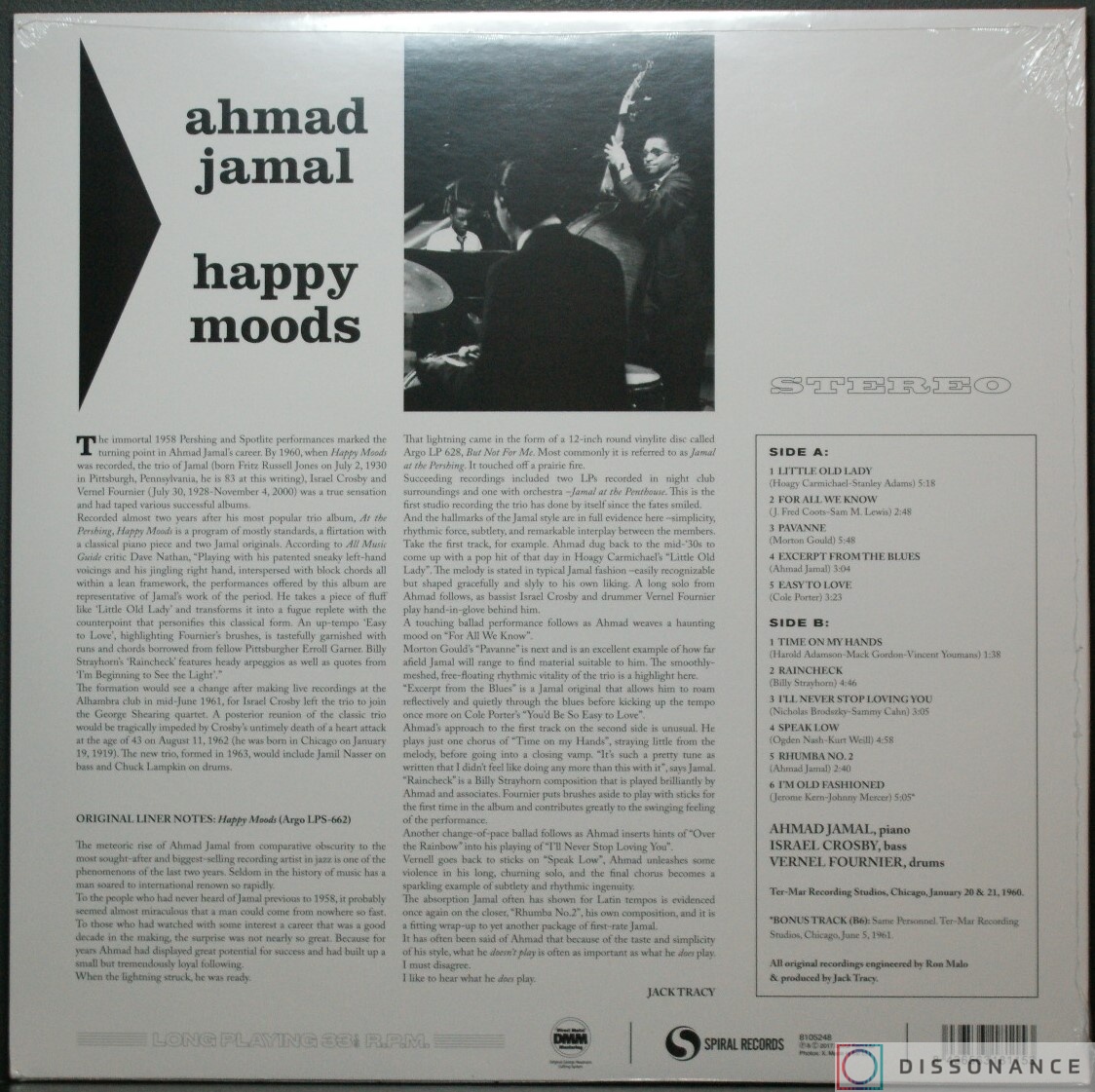 Виниловая пластинка Ahmad Jamal - Happy Moods (1960) - фото 1