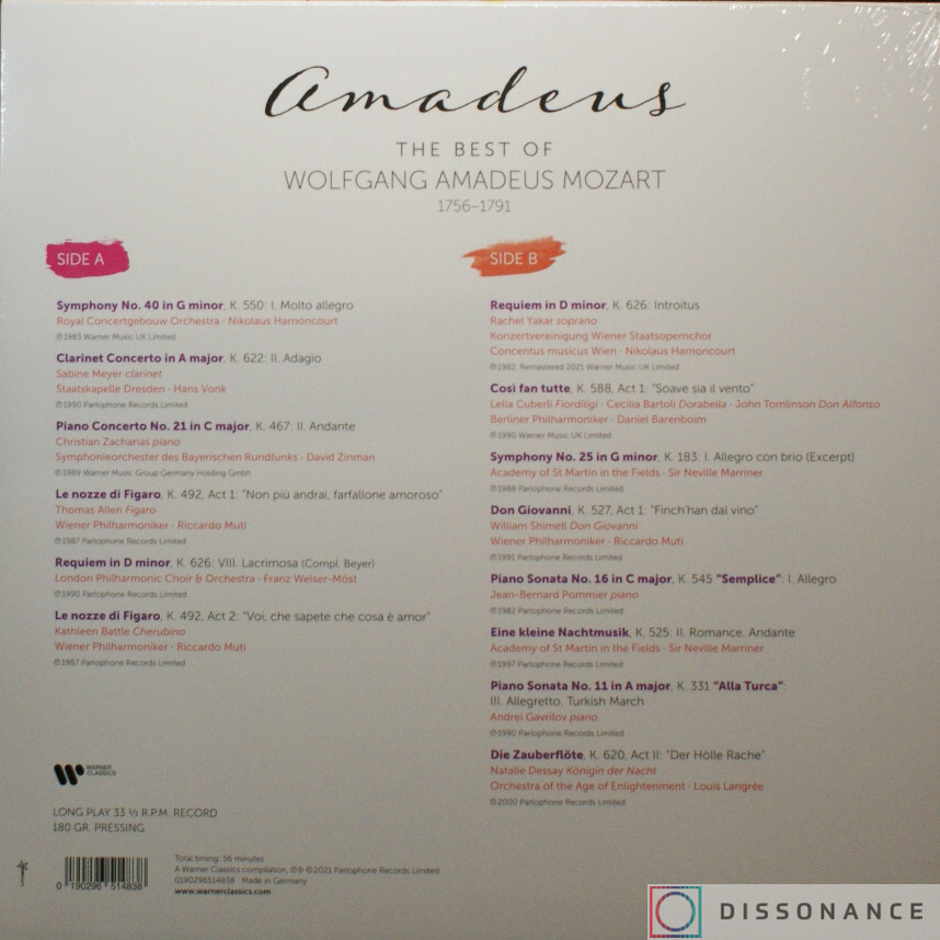 Виниловая пластинка Mozart - Amadeus: The Best Of Mozart (2021) - фото 1