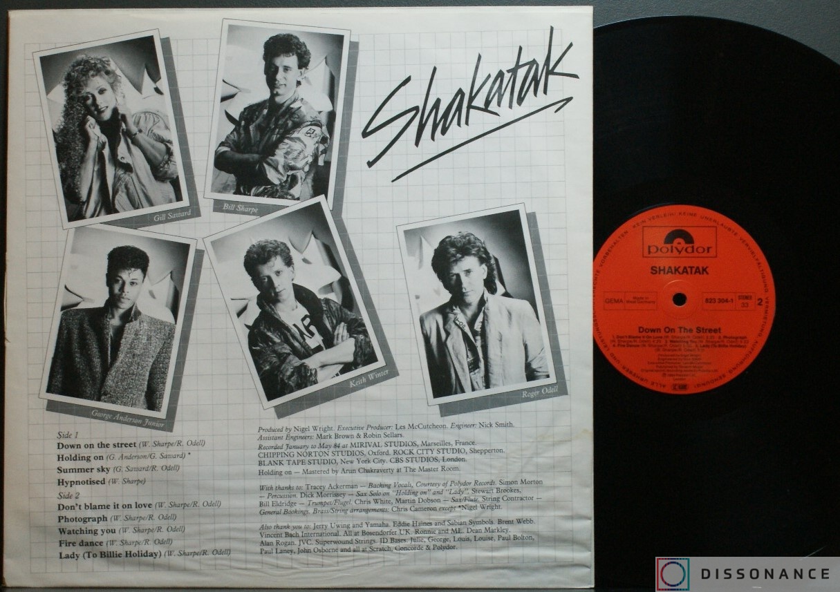 Виниловая пластинка Shakatak - Down On The Street (1984) - фото 2