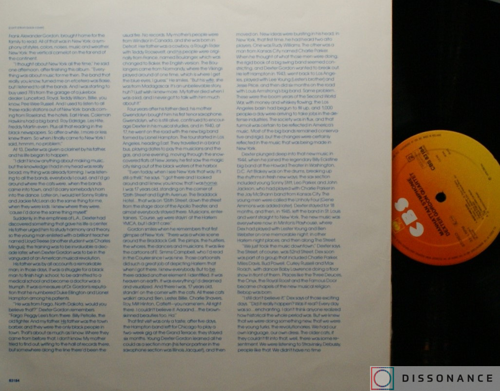 Виниловая пластинка Dexter Gordon - Manhattan Symphonie (1978) - фото 2