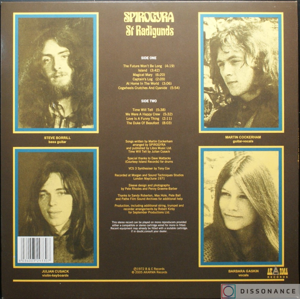 Виниловая пластинка Spirogyra - St Radigunds (1971) - фото 1